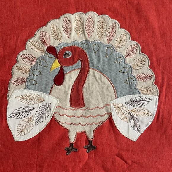 Pottery Barn Kids Other - Pottery Barn Kids Turkey Applique Table Runner 17x70"  Thanksgiving Fall Deco